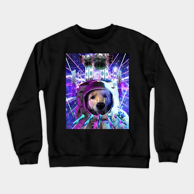 Rave Astronaut Dog Crewneck Sweatshirt by Random Galaxy